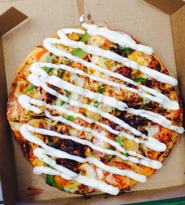 Subway Personal cheese pizza with chicken teriyaki and ranch dressing $6.36