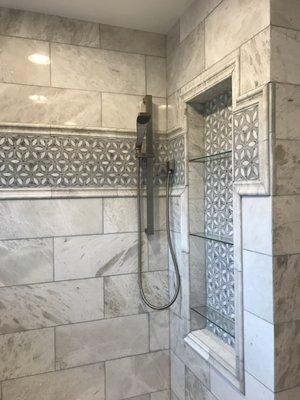 Custom marble shower