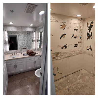 guest bathroom demo in Beverly hills