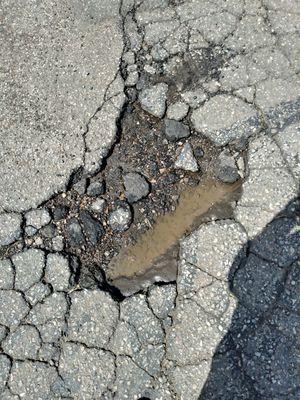 Pothole right behind my parking spot