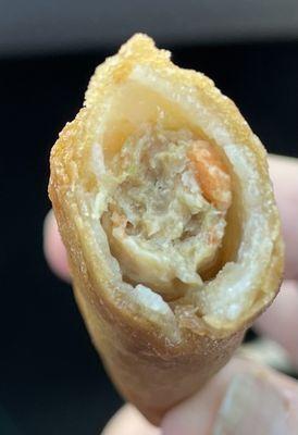 Filling of the Shanghai lumpia which is tiny