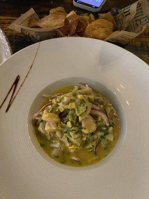 Ceviche & Sweet Potato Chips