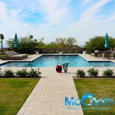 Beautiful pool in North Scottsdale cleaned and serviced by McCool's Pools