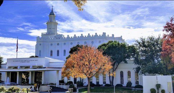 St George, Utah Temple on an autumn day