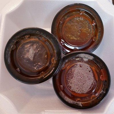 3 different BBQ sauces