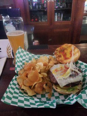 Pub  burger with home made chips