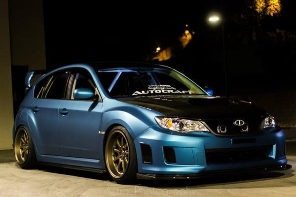 Full wrapped Avery Matte Lagoon Blue Subaru