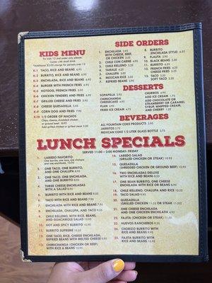 New menu Laredos macclenny