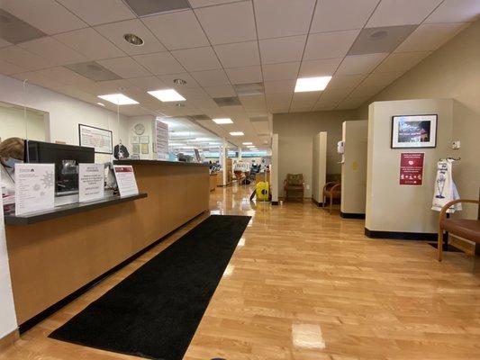 Waiting area, receptionist desk, and facility