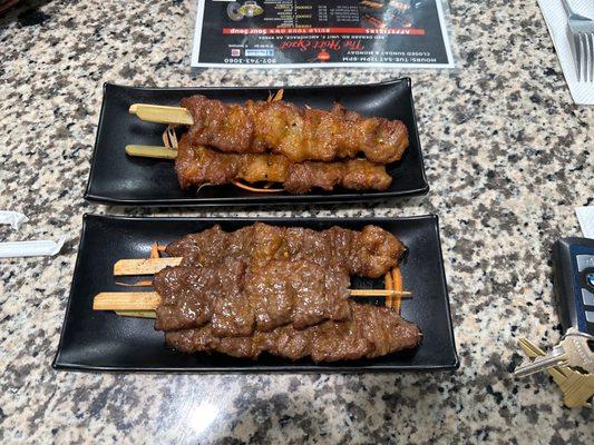 Satay Style Pork & Beef Sticks!