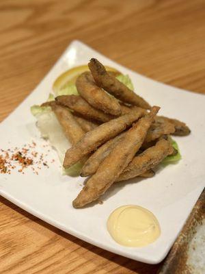 Kibinago-Karaage - deep-fried silver-stripe round herring