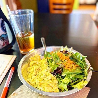 Egg Platter w/Mixed Greens and Apple Pie Iced Tea