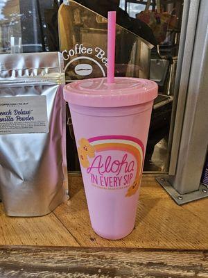 @Coffee Bean & Tea Leaf; 1/8/2024. So cute this Pink Cup :) Didn't buy it, thinking about it, maybe?? LOL!