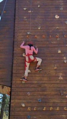 Kids having fun climbing the wall!