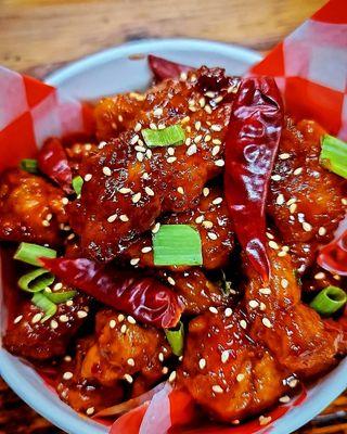 Korean Popcorn Chicken AKA Dakgangjung from CHICK N BUN