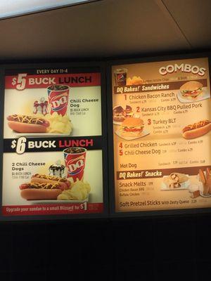 This is a limited menu Dairy Queen! Box chicken Chicken Strip Baskets! Blizzards are still good though!