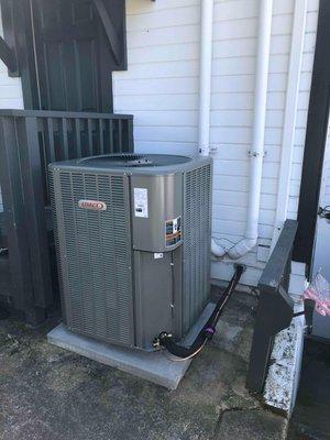 Recent installation of a Lennox Heat Pump.