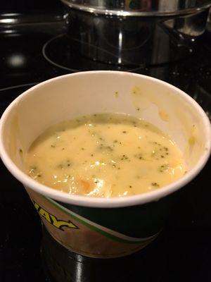 What happened to the rest of my soup? Got home and the cup was less than half full.