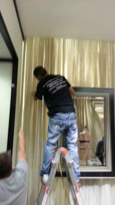 Drapery and Fabric Walls cleaning at the Victoria Secrets Store on 722 Lexington Avenue, NY NY