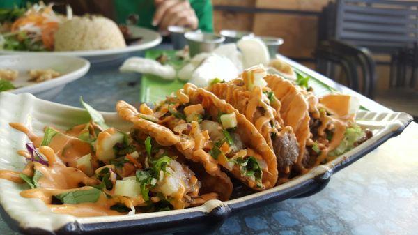 VB Tacos  We ordered 1/2 shrimp, 1/2 beef...Yumm!