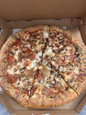 Large Stuffed crust pizza