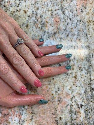 My mom's and my nails