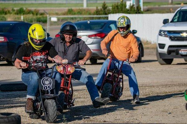 Mini bike mayhem revs up the beginning of summer. Monday evenings @ 525 East Karcher Rd!