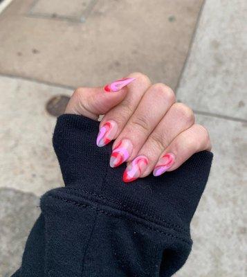 Full set acrylic nails with gel polish