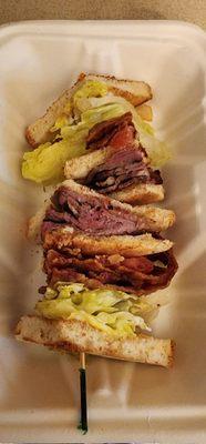 Roast beef triple sandwich