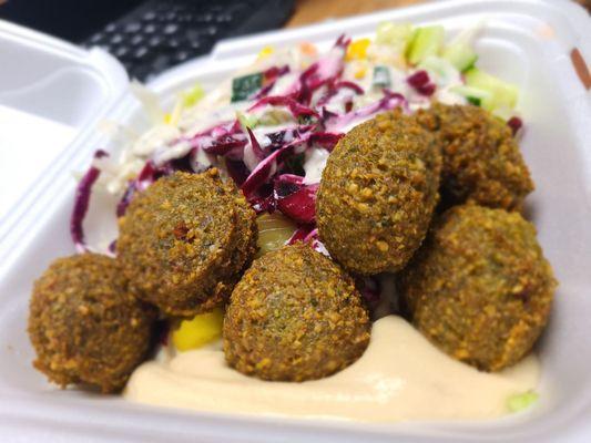 Make your own Hummus bowl with Falafel! Delicious!