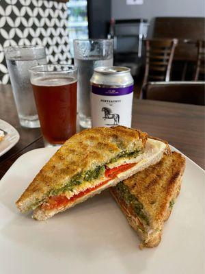 Pesto Panini added chicken; hearty, healthy & delicious!