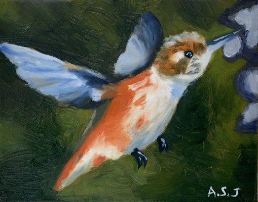 Recent student work in oil painting! Painting by A.S.J, age 11