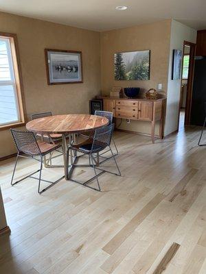 Our new maple hardwood floor from Got Floored WestSound.