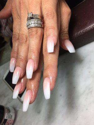 Ombre pink and white