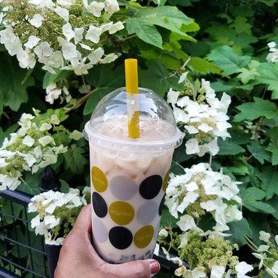 Black tea coconut bubble tea! My fav!