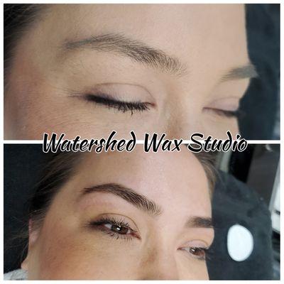 Before and After Brow tint and wax!