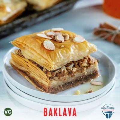 Baklava-
 Classic Dessert with Layers of Filo Dough, Walnuts and Honey Syrup
 (Vegetarian)