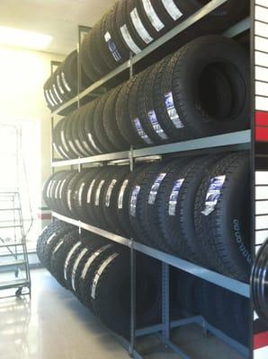 1 of 18 rows of tires.