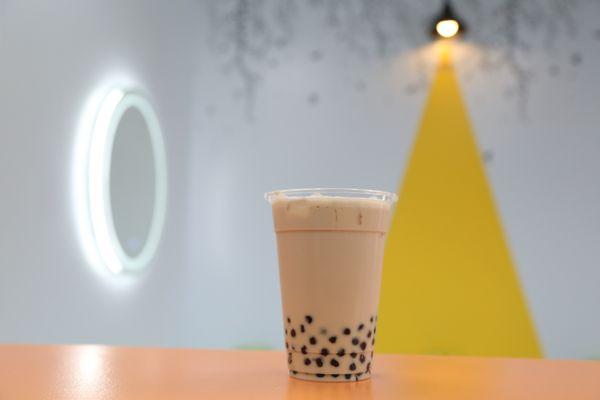 Black boba milk tea