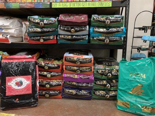 Full line of Victor dog food sold at Oregon Farm Center!