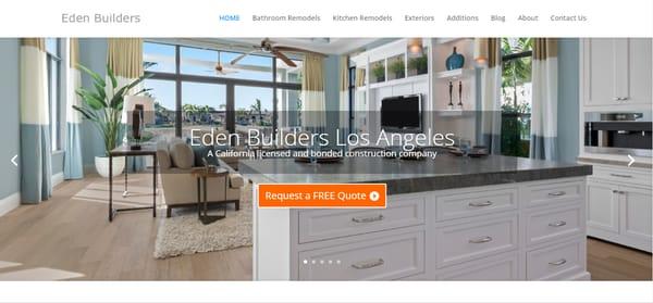 Website for a construction company Eden Builders based in Woodland Hills www.eden-builders.com