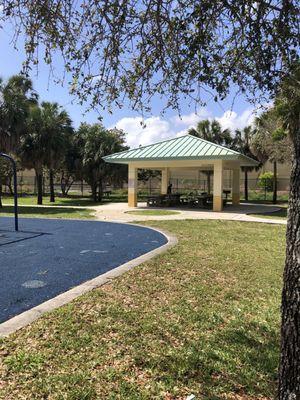 Covered shelter with bbqs