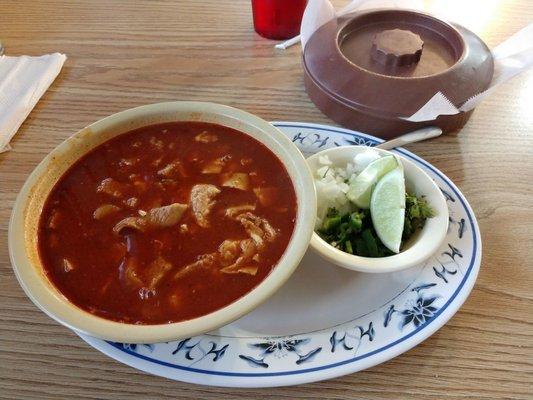 Great Menudo! The way it should look and taste. With home made flour tortillas.