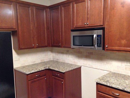 Thank you so much. I love the granite and the backsplash. The team of workers were a delight and did a GREAT JOB. THANKS AGAIN  Cameron.