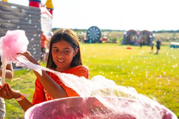 Delicious cotton candy rental at a church event