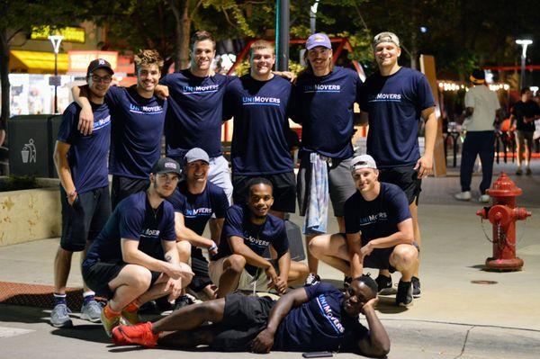 Look at all these smiling college movers ready to help you move!