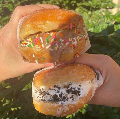 Ice cream donut sandwiches!