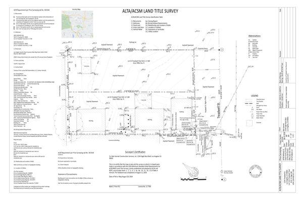 Sample of a finished drawing of ALTA survey.