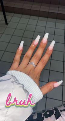 ombré coffin shape nails