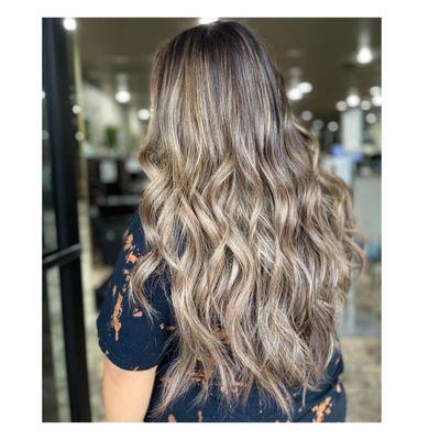 Soft blonde highlights.